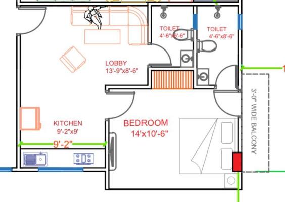 1 BHK Flat in Chaitanya Vihar Phase 1, Vrindavan