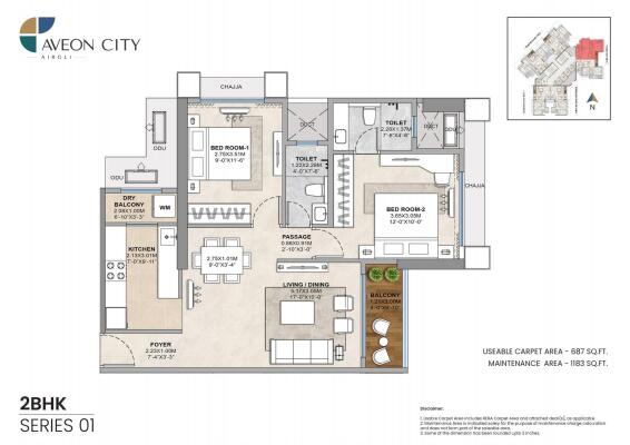 2 BHK Flat in Airoli, Navi Mumbai