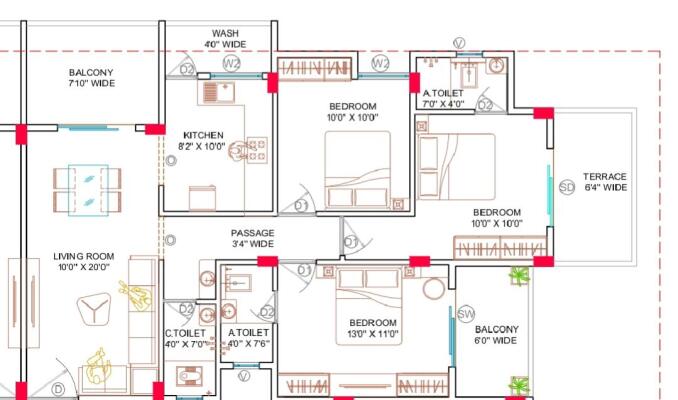 3 BHK Flat in Gorewada, Nagpur