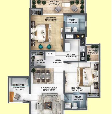 2 BHK Flat in Harrawala, Dehradun