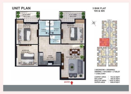 3 BHK Flat in GMS Road , Dehradun