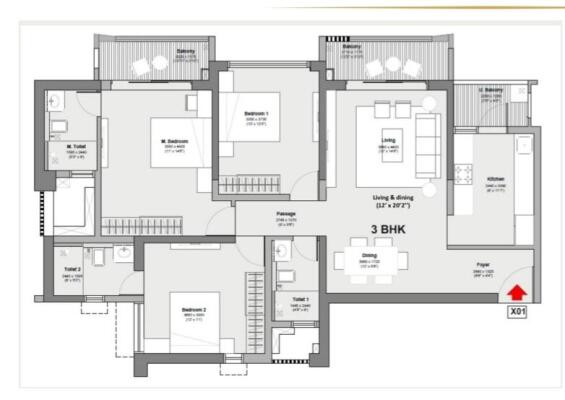 3 BHK Flat in Mundhwa, Pune