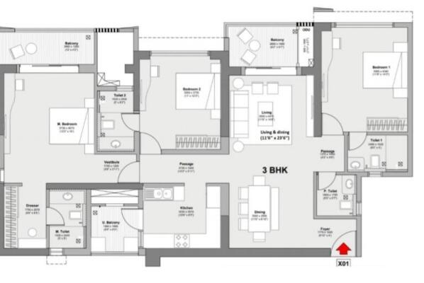 3 BHK Flat in Mundhwa, Pune