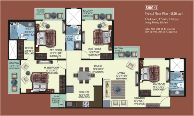 4 BHK Flat in Sector 16C, Greater Noida