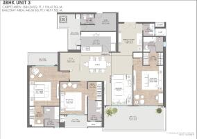 3 BHK Flat in Wave City, Ghaziabad