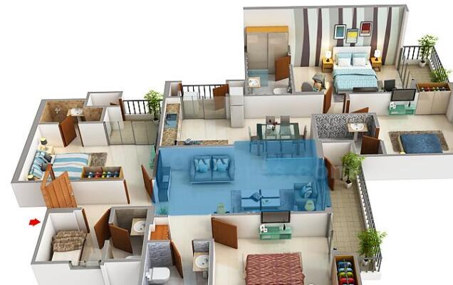 4 BHK Flat in Raj Nagar Extension, Ghaziabad