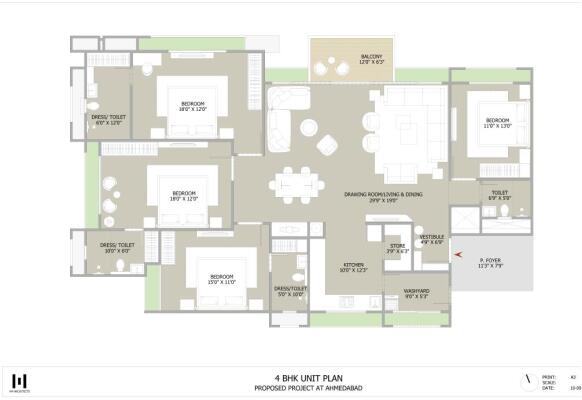 3 BHK Flat in Shela, Ahmedabad