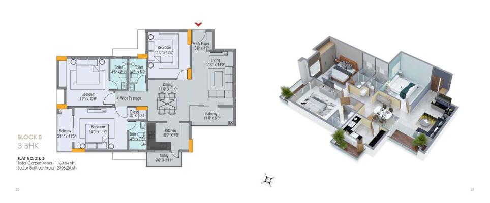 3 BHK Flat in Nakhara, Bhubaneswar