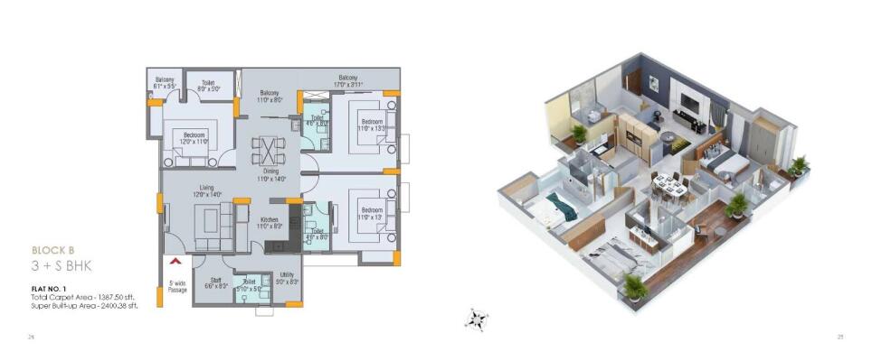 3 BHK Flat in Nakhara, Bhubaneswar